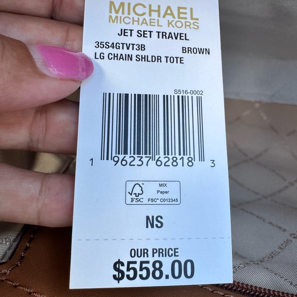 Michael Kors Jet Set Travel Large Chain Tote – Brown (NWT) Retail $558 - Picture 10 of 16